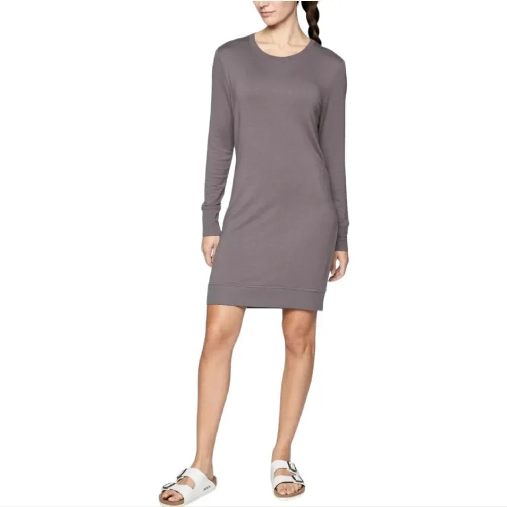 Athleta -1201 Nirvana Go-To Dress in Black Cross‎ Back Long Sleeve #209977 XXS